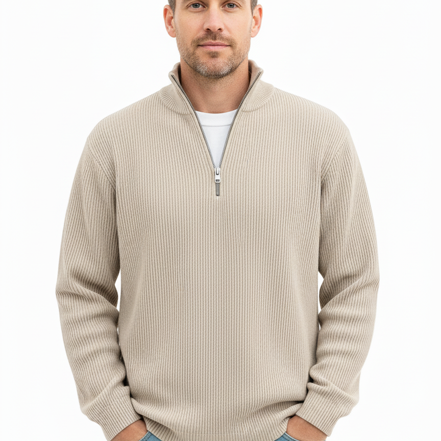Sander - Pullover Half-Zip Knit Sweater